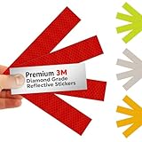 SmartSign 1.2 x 6 inch Red Reflective Strips - Pack of 4, Premium 3M Diamond Grade Reflective Stickers for Night Safety/Backpacks/Bicycles/Vehicles, Hi-Tack Adhesive, Made in USA