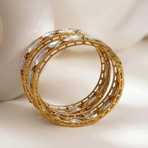 Image of Rubans Bangles Set of 2 Cubic Zirconia Ethnic Stylish Jewellery Gift for Women & Girls