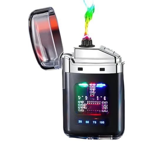 Image of Rechargeable Electric Arc Lighter USB Type-C - Dual Plasma Flameless Lighters for Cigarette, Windproof Smart Lighter for Men, Camping, Outdoor & Travel.(Black)