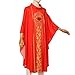 COSDREAMER Mens Womens Priest Celebrant Chasuble Catholic Church Father Mass Vestments Robe (Red)