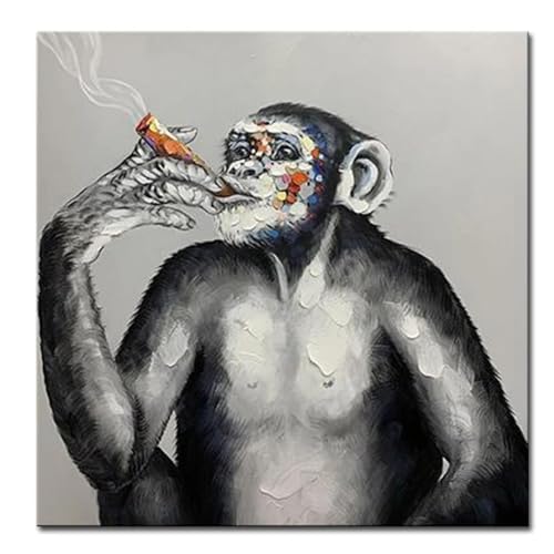Peintures sur toile singe art mural salon triptyque de qualité - 5