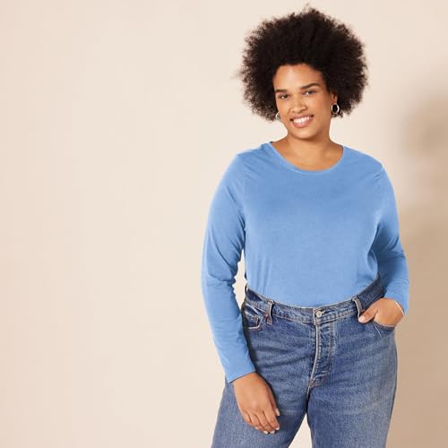 Image of Amazon Essentials Women's Regular-Fit Long-Sleeve Crewneck T-Shirt (Available in Plus Size)