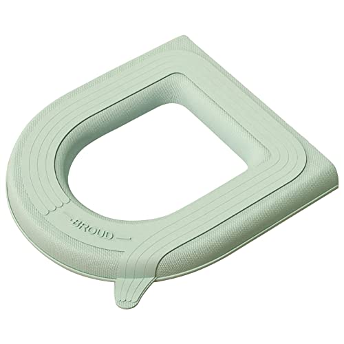 Clicitina Abattant de WC étanche Home Four Seasons - Housse universelle avec poignée de transport - Protection WC en mousse - Circle QL816 - Vert - Taille unique