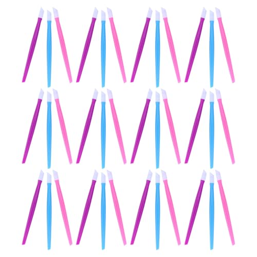 GALPADA 150piezas Herramientas para Uñas de Plástico Empujador de Cutículas Palitos de Manicura para Salón y Casa Colores Rosado Azul