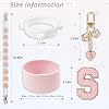 SITKOL Silicone Boot Cute Monogram Set Compatible with Owala Water Bottle 24 oz, 32 oz, 40 oz - Perfect Letter Owala Accessories for Owala Tumbler, Owala Free Sip, Pink Owala, Black Owala