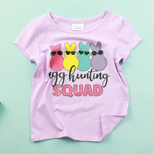 Image of Easter Shirts for Girls Kids Easter Gift Bunny T-Shirt Clothing 3-12 Years