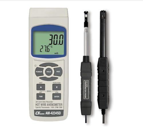 i-POOK HOT WIRE ANEMOMETER AM-4234SD air velocity, air flow, humidity, dew point, and temperature measurement Equipped with RS232/USB with Real-Time Data Logging made in Taiwan