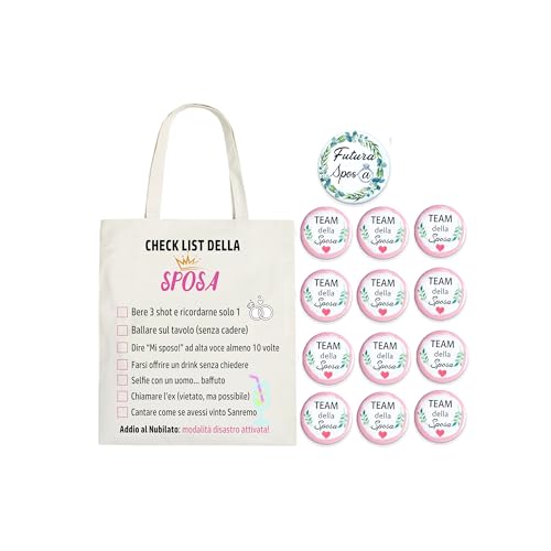 14 Kit Addio al Nubilato Divertente – Borsa Tela “Sposa