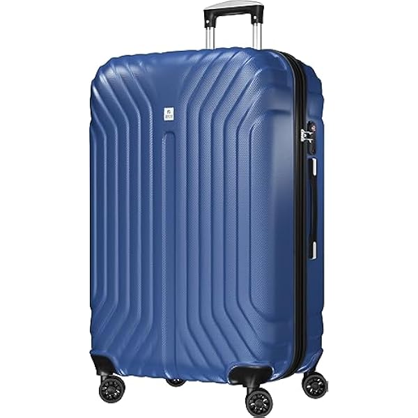 AnyZip Valigia Grande Espandibile PC ABS Rigida e Leggero con Chiusura TSA e 4 Ruote Doppie Girevol (Blu,XL)