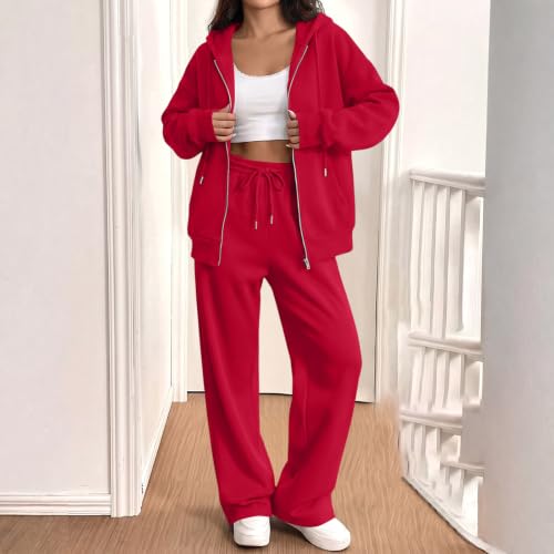 SdGgsgv Sweat Set for Women Zip Up Hoodie Jogger Pants Workout Sweatset - image 2