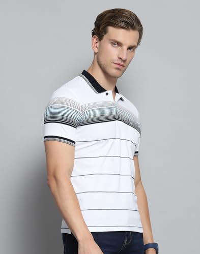 Image of Monte Carlo Men's Regular Fit Polo T-Shirt | Half Sleeve | Striped Collared Tee | Casual Everyday Wear | Stylish & Comfortable Tshirt for Men