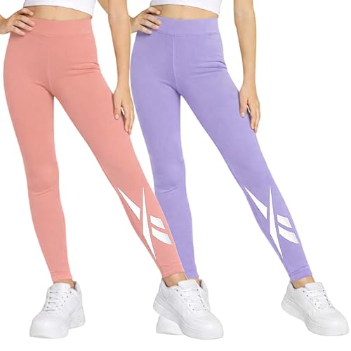 Leggings athlétiques en coton Reebok pour filles de 7 à 12 ans pack de 2