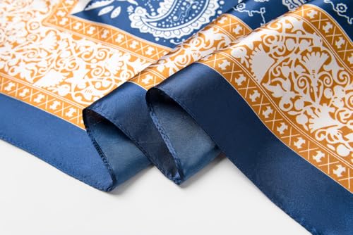Image of 35 inch Men's Silk Cowboy Scarf - Oversized Western Bandana Neckwear, Large Square Scarf with Gift Packaging