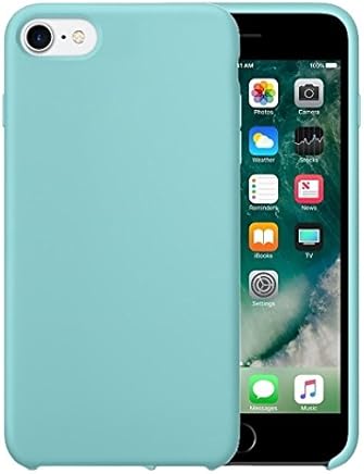 SCSY-phone case iPhone 8 & 7 Pure Color Liquid Silicone + funda protectora para la contraportada de la PC (Color : Mint green) SCSY-phone case iPhone 8 & 7 Pure Color Liquid Silicone + funda protectora para la contraportada de la PC (Color : Mint green)