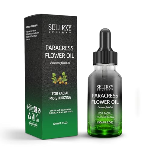 100% Natural Paracress Facial Oil - Helichrysum Essential Oil for Anti-Aging, Moisturizing, Wrinkle Reduction, & Skin Firming | Face Oil for Women Hydration & Skin Glow | 1 fl. oz