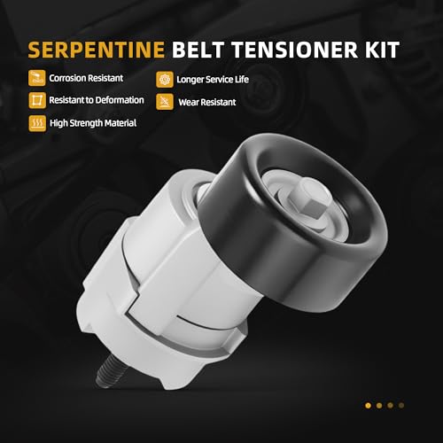 Image of Belt Tensioner Serpentine Belt Idler Pulley Kit for Hyundai Sonata /Tucson /Santa Fe Sport, for Kia Optima /Sorento /Sportage 2011-2015 2.0L 2.4L # 252122G760, 2528125000, 2528825001