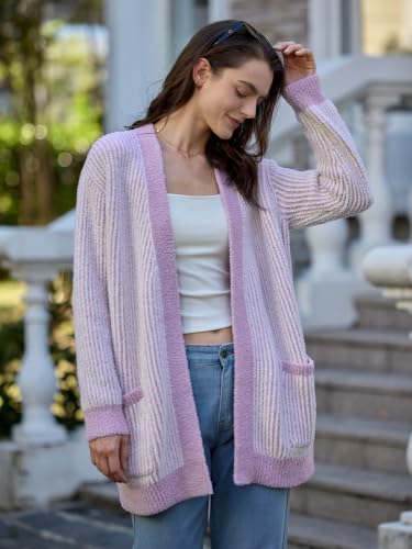 Image of Snuggle Sac Cardigan Sweaters for Women with Pocket Trendy Casual Long Sleeve Tops Open Front Fall Winter Coats