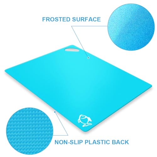 Vicloon Plastic Chopping Board Set, 6Pcs Flexible Kitchen Plastic Cutting Board Mats with Food Icons, Non Slip Antimicrobial Easy Hanging Boards, Dishwasher Safety - Image 4