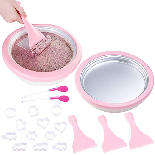 TokioKitchenWare Thai-Eismaschine: 2er-Set Eis-Teppanyaki-Platten zum Zubereiten von Ice Cream Rolls (Rolleis-Platten, Eisrollen Platte, gerolltes Maschine) – Bild 3