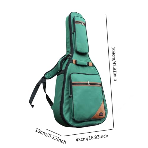 Sac à guitare électrique 42 pouces vert imperméable avec poches - 3