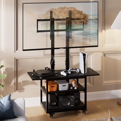 Soporte móvil para TV con ruedas y almacenamiento miniatura 1