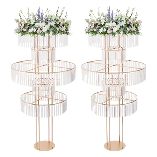 Présentoir à fleurs doré chic de 155 cm pour intérieur