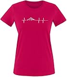 EZYshirt® Skifahren | Berg Frequenz | Snowboard Freestyle Winter Damen Rundhals T-Shirt