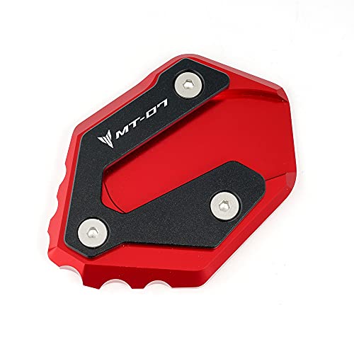 MOWOK Extension de béquille latérale de moto pour Yamaha MT07 MT-07 2014-2020 2021 - Accessoires de béquille - Support de pied élargi, Rouge Cover