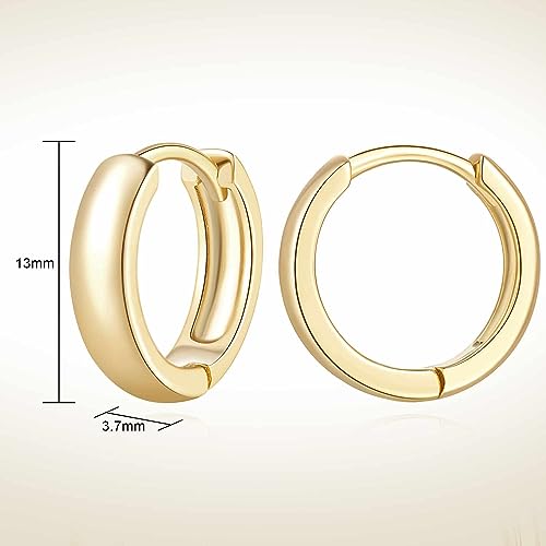 14K Gold Earrings for Women Gold Hoop Earrings for Women Huggie Earring Chunky Classic Circular with Clean Streamlined Lines Dainty Huggie Hoop Earring for Womens2