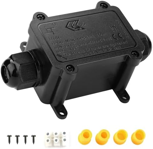 Waterproof Junction Box - IP68 I Shape 2 Way M20 Outdoor Electrical Box for 4-12mm Cables, Waterproof Wire Connector for Garden Landscape Underground and Pool Wiring