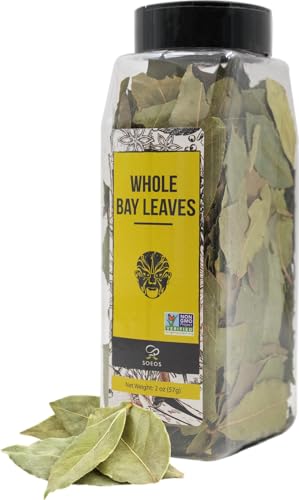 Soeos Bay Leaves, 2Oz (57G), Whole Dried Bay Leaf, Non-Gmo Verified, Laurel Herbs For Cooking, Soups, Stews, Sauces, Seasoning
