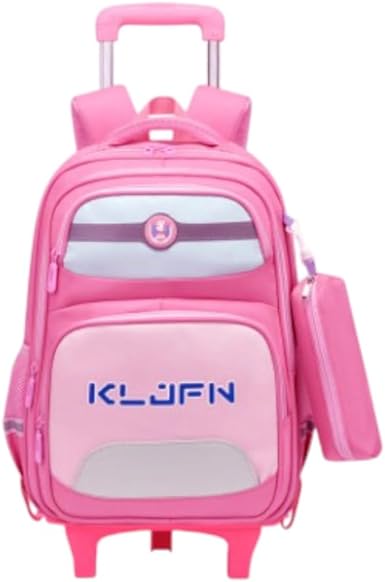 Mochila Escolar com Rodinhas LED, Kit com Estojo, 3 Compartimentos, carrinho mochila escolar infantil para meninos e meninas de 6 a 12 anos