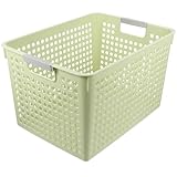 Artibetter Wäschekorb Kunststoff Groß 35X255X21cm mit Griffen Aufbewahrungskorb Multifunktional für Schmutzwäsche und Kleidung Organizer für Zuhause Büro Kinderzimmer