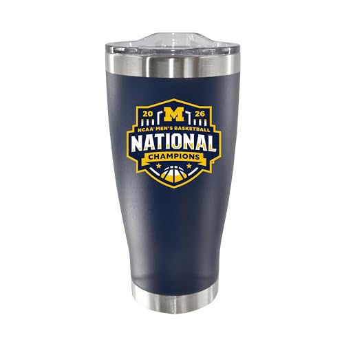 The Memory Company Officially Licensed NCAA College Basketball Champs 2026 20oz Navy SS Tumbler DP National Basketball Champs 2026 University of Michigan