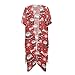 Jekioweii Women's Beach Cover Ups Christmas Santa Casual Bikini Coverups Long Kimono Swimsuit Loose Swimwear Cardigan Xmas Vacation Outfits