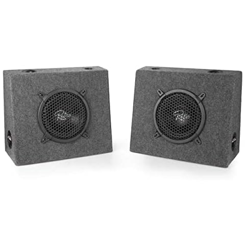 Retro Manufacturing R-TB8 8" Full Range Truck Box W/Gray Carpeting Soft Dome Tweeters & Chrome Push Speaker Terminals (Pair) Cover