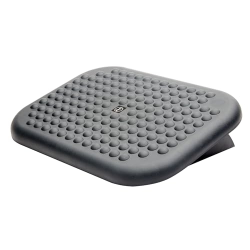 Fellowes Reposapiés Ergonómico para oficina - Soporte para pies de inclinación ajustable, antideslizante y con efecto masaje, Negro
