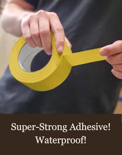Image of Caretaker Yellow Shuttering Tape - 60mm x 25m Roll Shuttering Tape /Concrete tape /Bopp Tape Used In Slab For Construction Of Buildings & Multi Purpose Use |Easy Formwork and Construction (10)