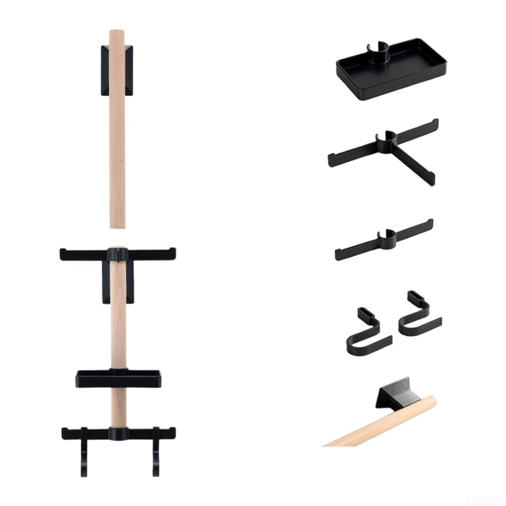 Soporte para casco de bicicleta de madera con ganchos organizadores de pared 669x176mm
