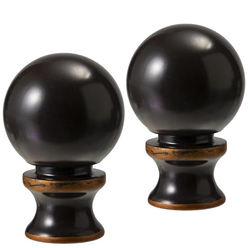 Image of Oil Rubbed Bronze Finish Ball Lamp Finial, Lighting Accessories Lamp Shade Decorative,1-1 /2 Inch Ball Knob Table Lamps, Floor Lamps, Lamp Topper Knob,2 Pcs