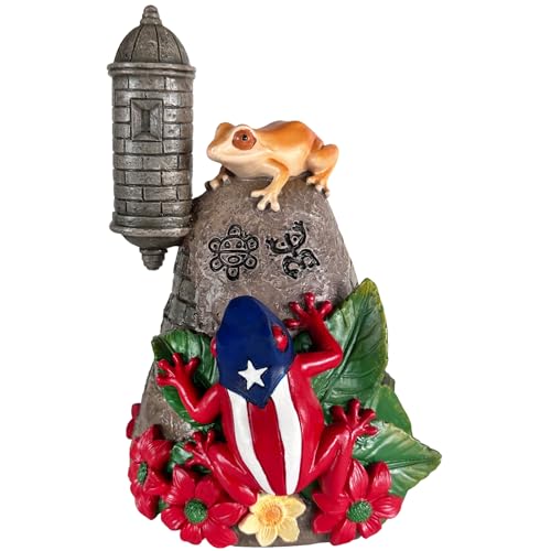 JULYSVE Limited Edition Puerto Rico Souvenirs Puerto Rican Coqui with Sound Boricua Themed Atabey Taino Goddess Coqui Taino Sun Symbol Old San Juan Garita Morro Tano Art Battery Not Included