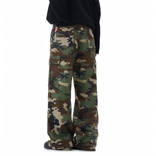 Baggy Jeans Men Camo Wide Leg Jeans Men Vintage Open Bottom Cargo Streetwear for Skater Jean4