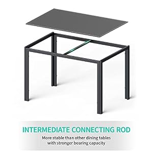 Gizoon 5 Piece Glass Dining Table Set, Kitchen Table and Chairs for 4, PU Leather Modern Dining Room Sets for Home, Kitchen, Dining Room (Black) - immagine 5