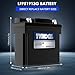 TYKOOL LFP51913G Lithium Motorcycle Battery, Replaces 51913 YT19BL-BS 51814, 420CCA 7Ah, Fits for BMW R1100GS R1100RT R850R K75RT K1200RS Moto Guzzi California 1100, IP66, LCD Monitor [- +]