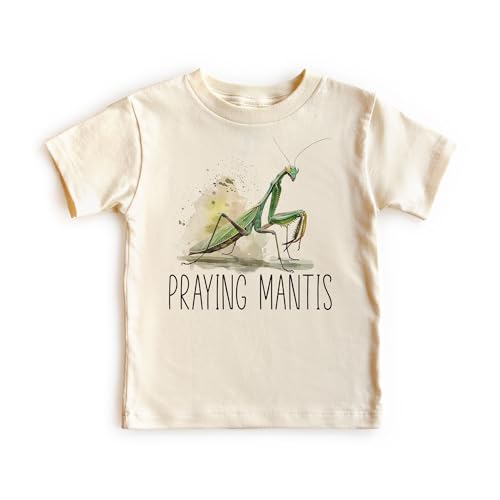 Praying Mantis Toddler Bug Shirt - Cute Educational Realistic Insect Species Kid's Clothing - Natural Boho Toddler & Youth Tee