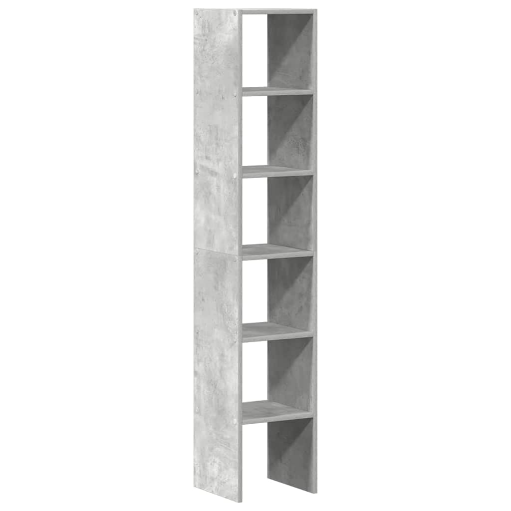 Set di 2 librerie impilabili, grigio cemento, 30 x 30 x 80 cm, in