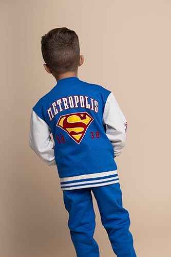 Image of DC Comics Justice League Fleece Varsity Bomber Jacket and Jogger Pants Outfit Set Toddler to Big Kid Sizes (2T - 14-16)