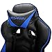 RESPAWN 110 Ergonomic Gaming Chair with Footrest Recliner - Racing Style High Back PC Computer Desk Office Chair - 360 Swivel, Adjustable Lumbar Support, Headrest Pillow, Padded Armrests - 2019 Blue