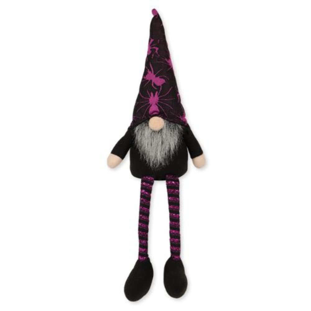 FabFinds Halloween Gonk Gnome with Grey Beard Spooky Hat (Black Dangly Leg 43cm)