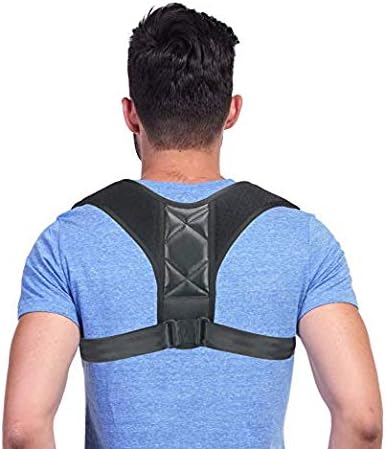 Hecmoks Posture Corrector Back Support Brace for Men and Women - Improves Posture, Prevents Slouching and Hunching, Reliefs Upper Back and Neck Pain - Adjustable and Comfortable with Underarm Pads